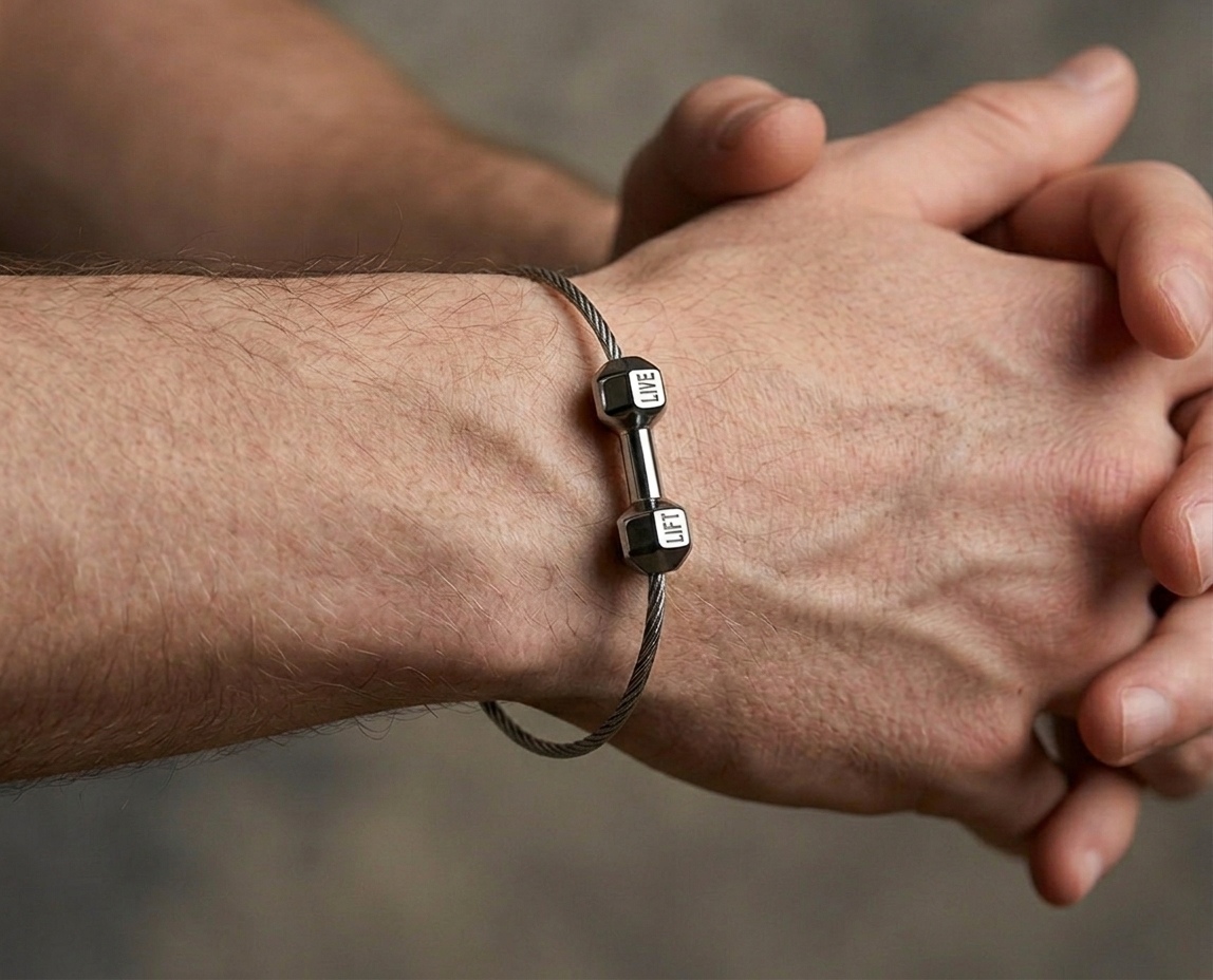 Dumbbell Bracelet charm close-up